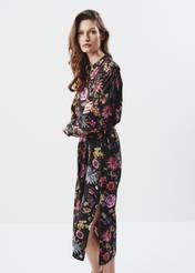 Floral maxi dress with belt SUKDT-0141A-15(Z23)-02