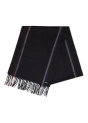 Men's woolen black scarf SZAMT-0090-9J(Z26), front product view on white background.