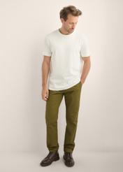 Cream cotton plain men's T-shirt TSHMT-0155-0B(Z26)