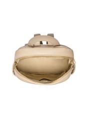 Beige women's imitation leather backpack TOREC-1246-1B(Z26) - product view from above, on a white background.