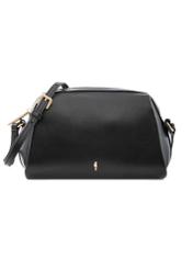 Black small leather women's handbag TORES-1224-99(W26) - front product view, on white background.