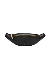 Women's leather black waist bag TORES-0970E-99(Z25) - front product view on white background.