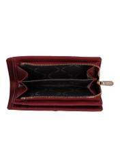 Medium red women's wallet with RFID protection PORES-0823RFID-4B(Z26), product view inside on white background.