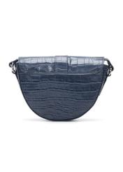 Navy blue croco leather handbag TORES-0707F-7D(W26), back view of the product on a white background.