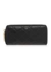 Large black ladies wallet with embossing PORES-0881-99(Z23)-01