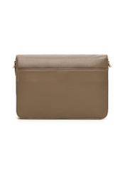 Light brown leather women's messenger bag TORES-1316-1K(Z26) - product view from the back, on a white background.