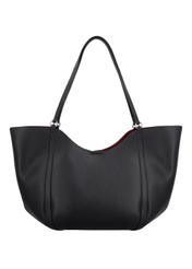 Black women's shopper bag TOREC-1296-9I(Z26), product view from the back on a white background.