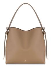 Beige imitation leather shopper bag TOREC-0903-81(W24)-01