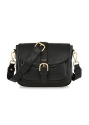 Roomy black leather women's messenger bag TORES-1021-99(Z24)-01