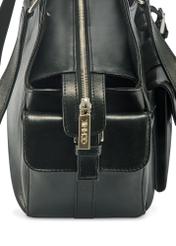 Black leather women's handbag TORES-1136A-99(Z25) - close-up of the detail on a white background.