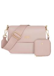 Pink women's messenger bag with chain TOREC-0767B-34(W25)-01