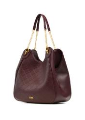 Women's burgundy shopper bag with monogram TOREC-1283-4P(Z26), diagonal product view on a white background.
