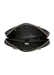 Black leather laptop bag TORES-1330-99(Z26) - product view from above, on white background.