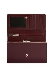 Burgundy large leather women's wallet PORES-0974-49(Z25), product view from the inside on a white background.