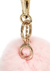 Pink pompom keychain BRELOK-117A-34(Z25), close-up of the product detail on a white background.