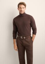 Men's wool turtleneck in dark brown SWEMT-0198-1I(Z26)