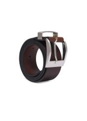 Men's brown leather belt PASMS-0127-1H(Z26), angled product view on a white background.