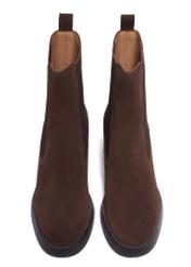Women's suede high-heeled Chelsea boots BUTYD-1356-1L(Z26), front product view on white background.