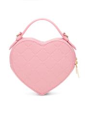 Pink heart-shaped handbag TOREC-1154-5B(W26), product view from the back on a white background.