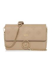 Beige women's handbag with monogram TOREC-0536C-81(Z25), front product view on white background.