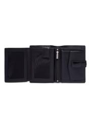 Black men's wallet made of genuine leather PORMS-0739-99(Z26), product view inside on white background.