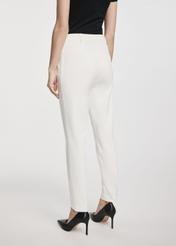 Cream women's trousers with a crease SPODT-0090-12(W25)-03