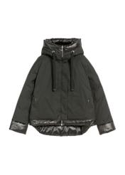 Black oversize women's jacket KURDT-0605-99(Z25), front product view on white background.