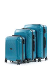 Set of 19'/24'/28' wheeled suitcases WALPC-0014-7B(W26), diagonal view of the products on a white background.