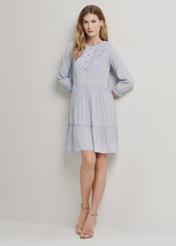 Blue pleated mini dress SUKDT-0122A-62(W24)-04