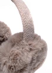 Beige women's earmuffs NAUDP-0003-82(Z25), close-up of product detail, view on white background.