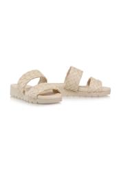 Beige leather platform flip-flops BUTYD-1063-81(W24)-02