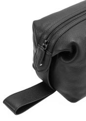 Large black men's cosmetic bag TORMS-0475-99(Z25), close-up of the product detail on a white background.