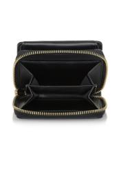 Small black croco women's wallet POREC-0352A-9G(Z26) product view inside on white background.