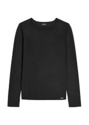 Black women's cashmere sweater SWEDT-0260-99(Z26) - front product view, on white background.