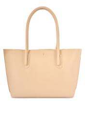 Beige women's shopper bag TOREC-0938-1A(W26), front product view on white background.