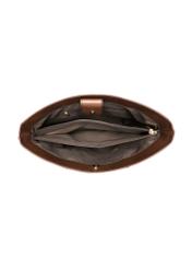 Brown women's shopper bag TOREC-1241-1H(Z26), product view from above on a white background.
