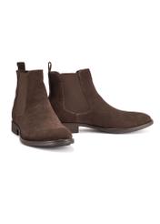 Brown suede men's Chelsea boots BUTYM-0463-1I(Z26), diagonal product view on white background.