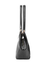 Large black croco women's handbag TOREC-1056-97(Z25), side view of the product on a white background.