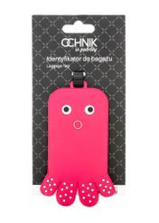 Luggage tag AW-012-0004-5E(W26), product view with packaging on white background.