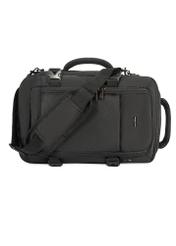 Black airplane backpack PLCMN-0017-99(Z25), side view of the product on a white background.