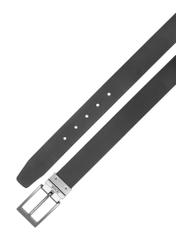 Men's double-sided leather belt PASMS-0167-9P(W26) - product view from above, on a white background.