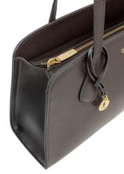 Brown shoulder bag TOREC-1236-1H(W26), close-up of the product detail on a white background.