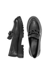 Women's black leather moccasins BUTYD-1107-99(Z24)-06