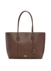 Brown women's shopper bag TOREC-1241-1H(Z26), product view from the front on a white background.