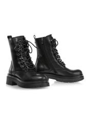 Black leather lace-up ankle boots BUTYD-1084-99(Z24)-04