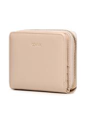 Beige small women's wallet POREC-0399A-1B(Z26) - front product view, on white background.diagonal product view on white background.