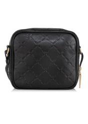 Women's black leather handbag with embossing TORES-0953-99(Z23)-04