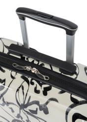 Small patterned suitcase on wheels WALAB-0074-1P-19(W26), view of the product handle on a white background.