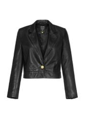 Women's black leather jacket KURDS-0420-1273(W23)-04