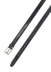 Navy blue men's leather belt PASMS-0256-69(Z25), view of the clasp of the product on a white background.